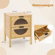 Bambu – nattduksbord med lådor Modernt sidobord Robust Nattkonsol – 2 – Natur