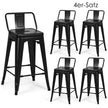 Set – med barstolar vintage stapelbar sitthöjd gjord av metall upp till – 4 62 cm 150 kg – Svart
