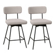 Set – med barstolar, vridbar stoppad ryggstöd och fotstöd – 2 – Beige