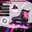 Barn – Inlineskates Storlekar Justerbara Med Ljusande Hjul L (EU 38-41) – 4 – Rosa