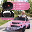 12V – Land Rover Barn Elbil Fjäderdrift LED Musik Trådlöst från år – 3 – Rosa