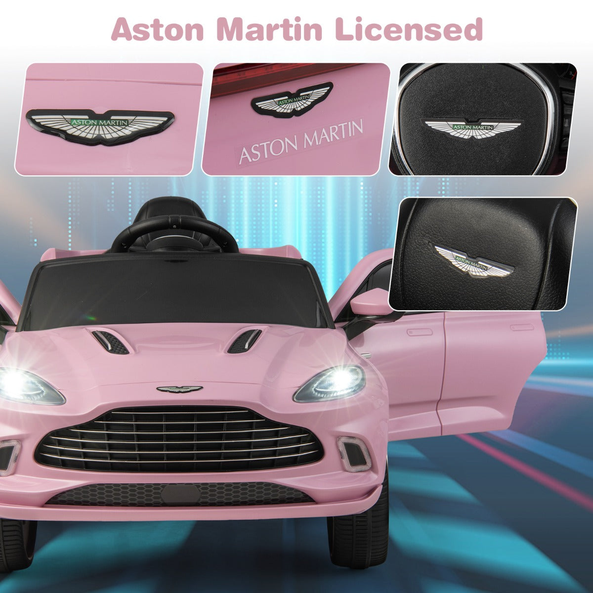 12V – Aston Martin DBX barnbil med 2,4G fjärrkontroll km/h – 1,4-2,5 – Rosa