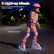 Justerbara – barninlineskor i storlekar med lysande hjul M – 4 – Rosa
