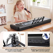 Tangenter – Barnpiano Keyboard Inomhusmusikinstrument med justerbart ställ Mikrofon – 61 – Svart