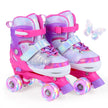 Justerbara – rullskor i storlekar EU fyrhjuliga quad skater med lysande – 4 34-37, 4 – Rosa