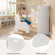 i – Barnbord Och Stolar Set Med Bokhyllor Whiteboard Förvaringslådor Målarbord – 4 1 2 – Beige