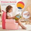 Barnsoffa – ergonomisk barnstol med tät skumgummi och teddypäls – Rosa