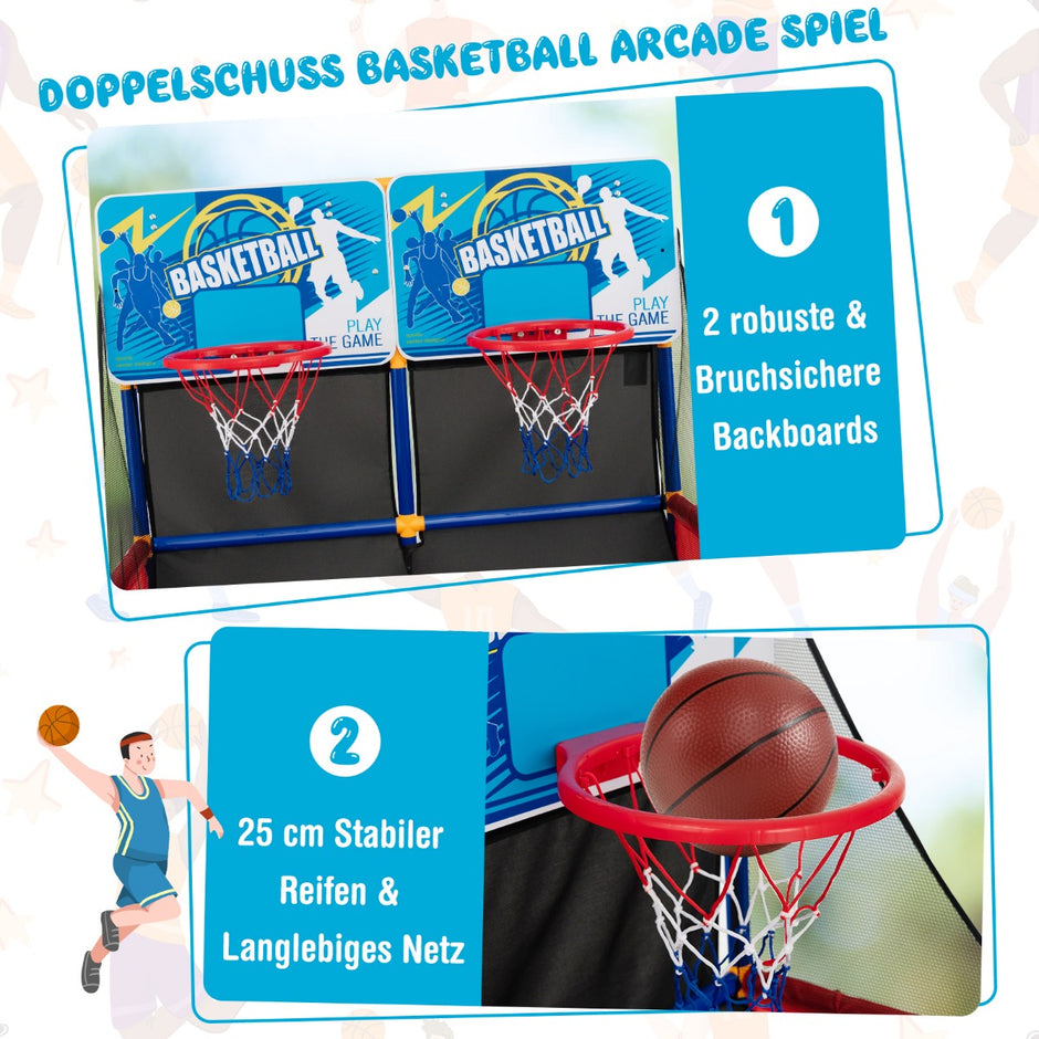 Basket – Arcade Game för barn med korgar – 2 90 x 90 x 140 cm – Färgglad