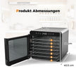 600W – torkugn med rostfria skålar torkapparat 24H timer och 30-75℃ – 7 34 x 40,5 x 32 cm – Silver