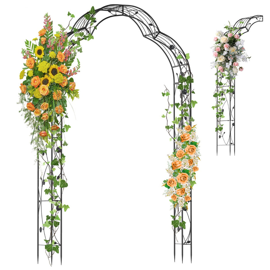 Halvrunda – Rosenbågar Metall Trädgårdsbågar Halvbågar Portbågar – 2 150 x 39 x 250 cm – Svart