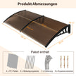 Entrétak – för ytterdörr Aluminium Överbyggnad Pultbåge – 199 x 99 cm – Kaffe