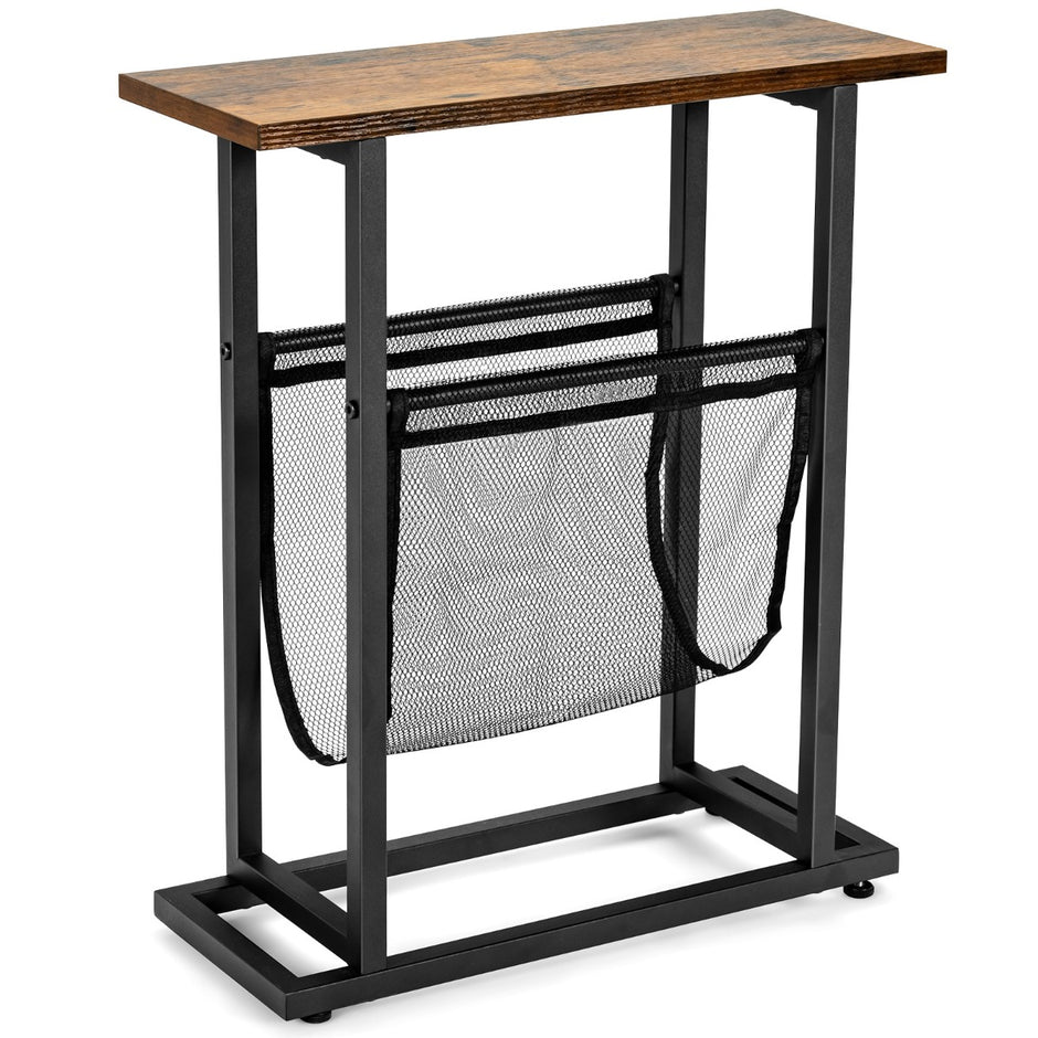 Industriellt – sidobord vånings smalt soffbord + – 2 48 x 18 x 54,5 cm – Brun