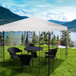 Paviljongersättningstak – Solskyddsöverdrag med kardborrefästen – 300 x 300 cm – Beige