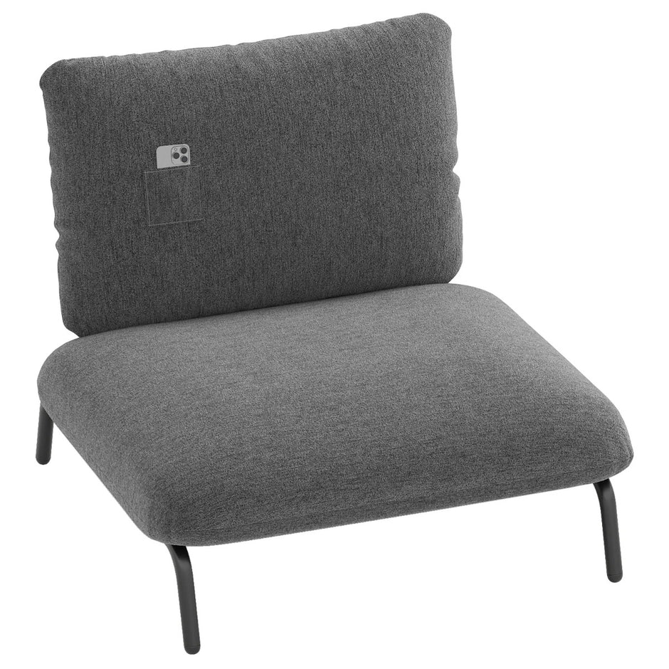 Extra – stor accentstol med bred och djup sits Klädd Belastbar upp till – 250 kg – Grå