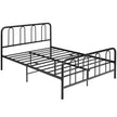 Sängram – i metall med sänggavel och fotgavel Modern plattformssäng – 209 x 144 x 101 cm – Svart