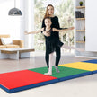 Mjuk – golvmatta av konstläder med bärhandtag och klätterlås – 300 x 117 x 5 cm – Färgglad