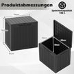 Utomhusförvaringslåda – Lockbox med låsbart och flätad rottingslook – 96 L – Svart