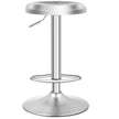 Höjdjusterbar – barstol i rostfritt stål med fotstöd 360° roterande – Silver