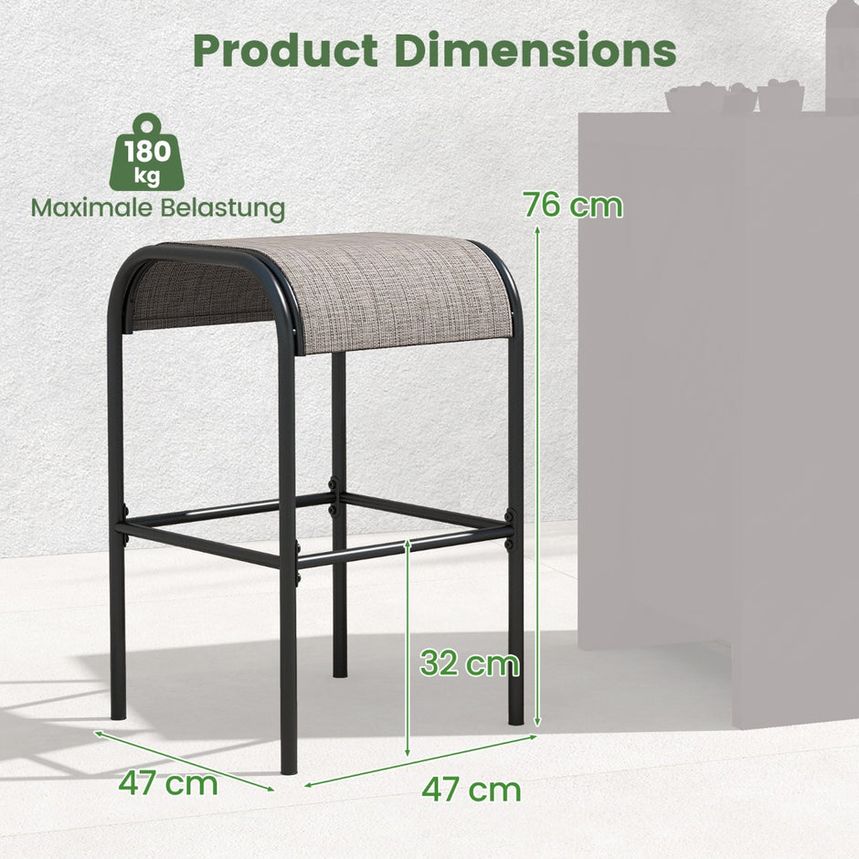 Set – med barstolar utomhus böjd tygsäte upp till lastkapacitet – 2 180 kg – Brun