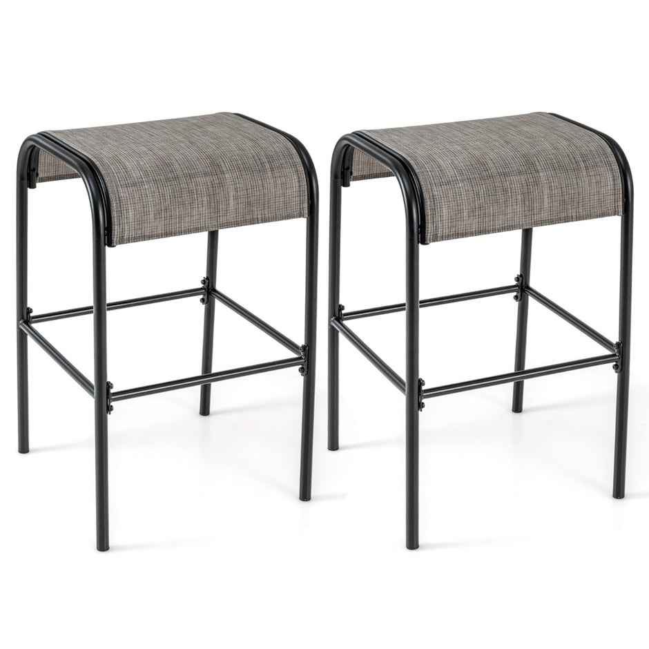 Set – med barstolar utomhus böjd tygsäte upp till lastkapacitet – 2 180 kg – Brun
