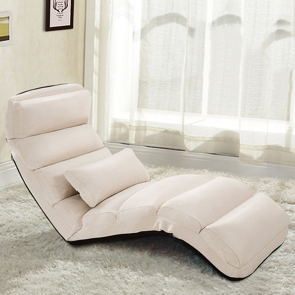 Golvstol – vägs justerbar mockaklädd – 5 175 x 55 x 20 cm – Beige