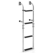 Vikbar – stegs stege med robusta PVC och golvadapter klämmor – 3 27,5 x 13 x 90 cm – Silver