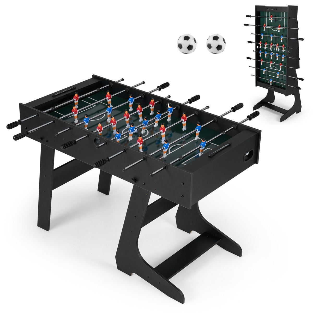 Hopbar – fotbollsspelbord med spelare och bollar poängräknare, – 22 2 2 120 cm