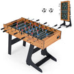Hopbar – fotbollsspelbord med spelare och bollar poängräknare, – 22 2 2 120 cm – Natur