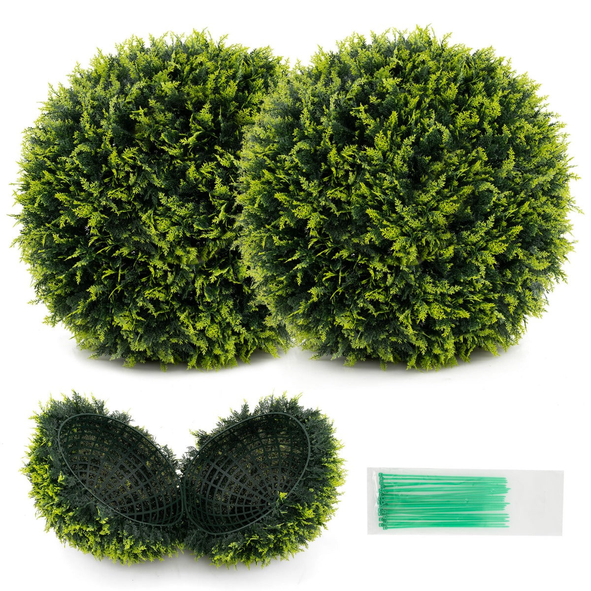 buxbomboll – buxbomkula cederträ UV beständig topiary konstgjord växt – 2 52 cm – Grön