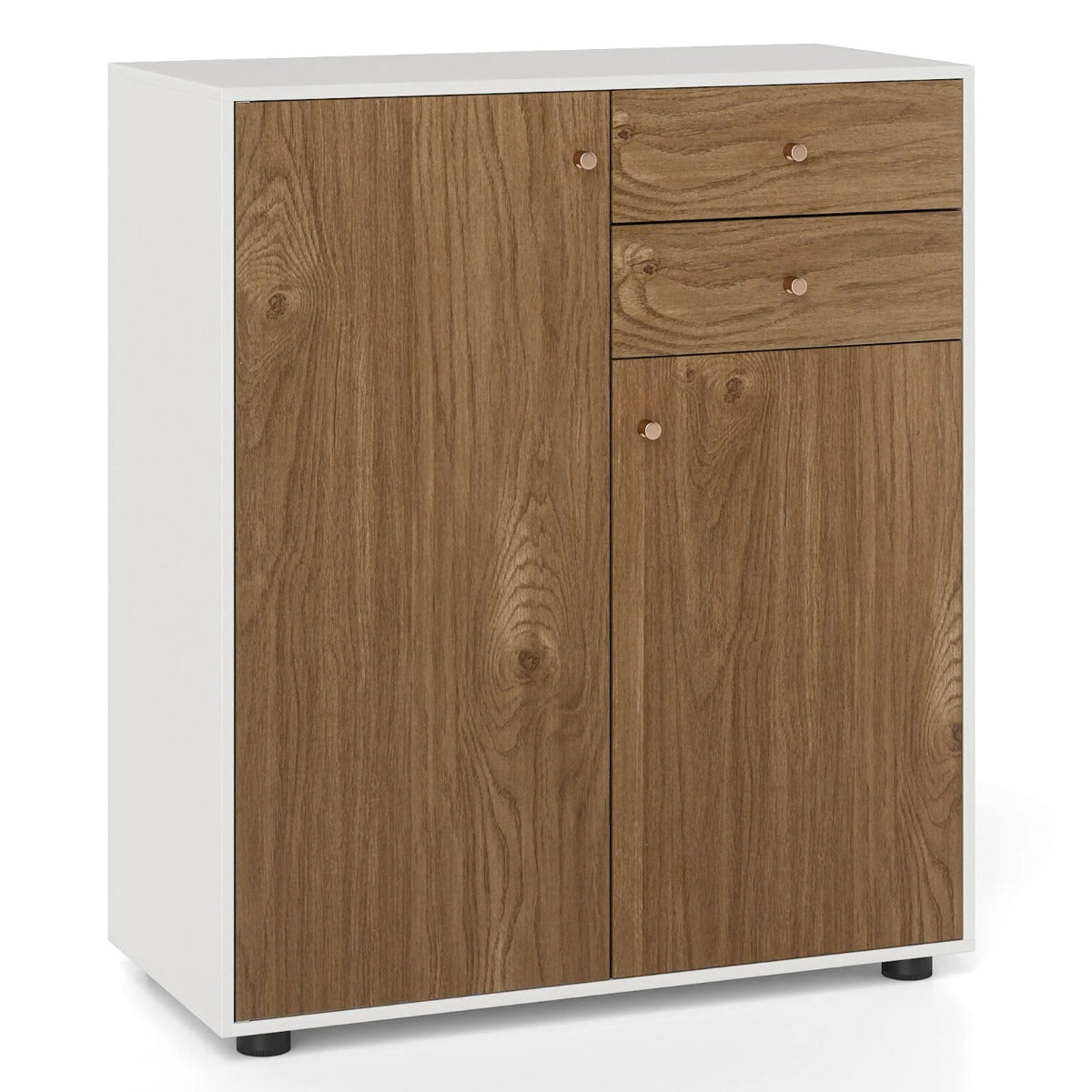 Buffetskåp – med lådor, dörrar och justerbara hyllor Sideboard Förrådsskåp – 2 2 3 – Natur