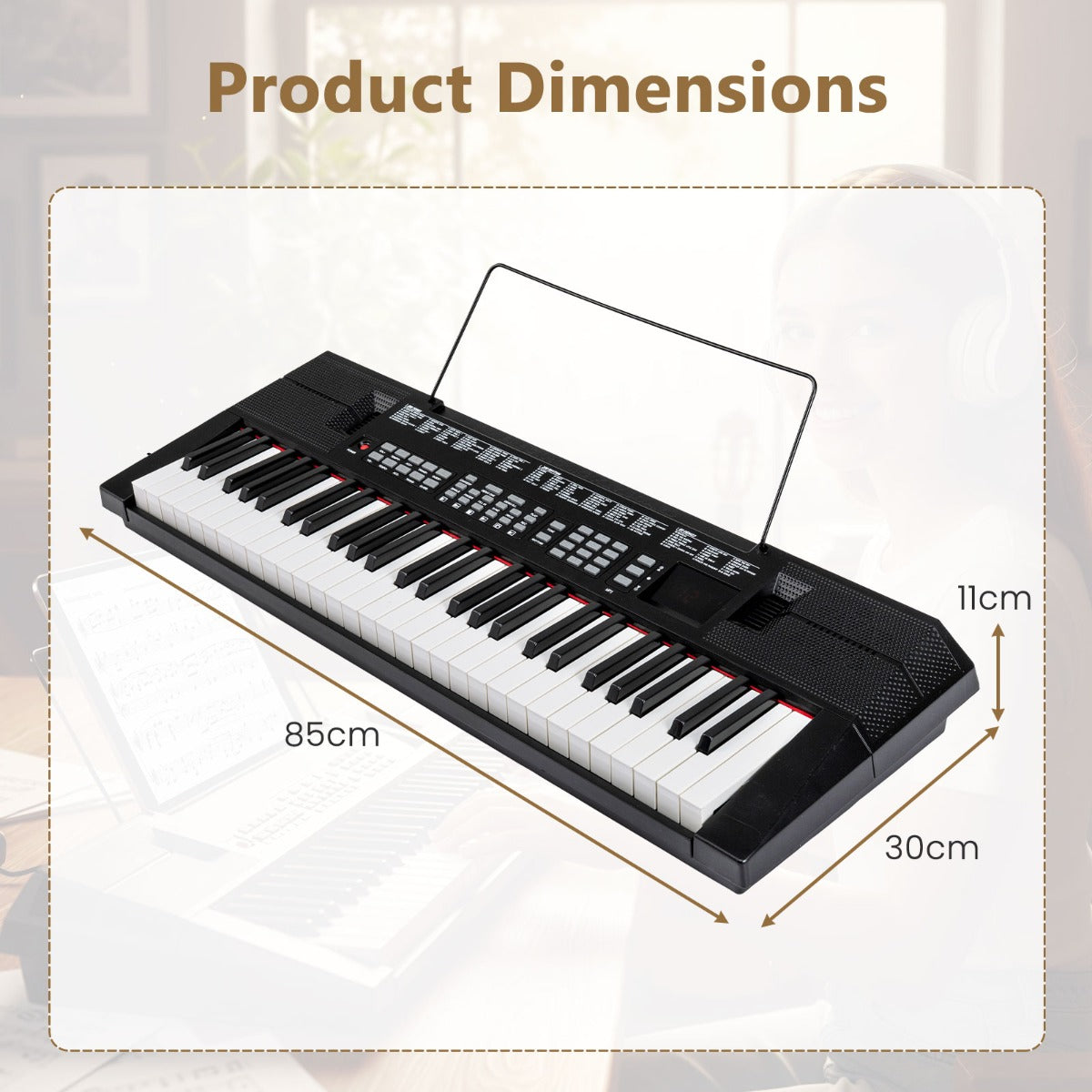 tangenters – pianokeyboard för nybörjare Elektroniskt med rytmer och klanger – 54 200 200 – Svart
