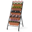 våningar – vertikalt odlingsbädd med hjul blomsterbädd planteringslådor blomlåda – 5 – Brun