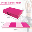Mjuk – golvmatta av konstläder med bärhandtag och klätterlås, hot pink – 300 x 117 x 5 cm – Röd och rosa