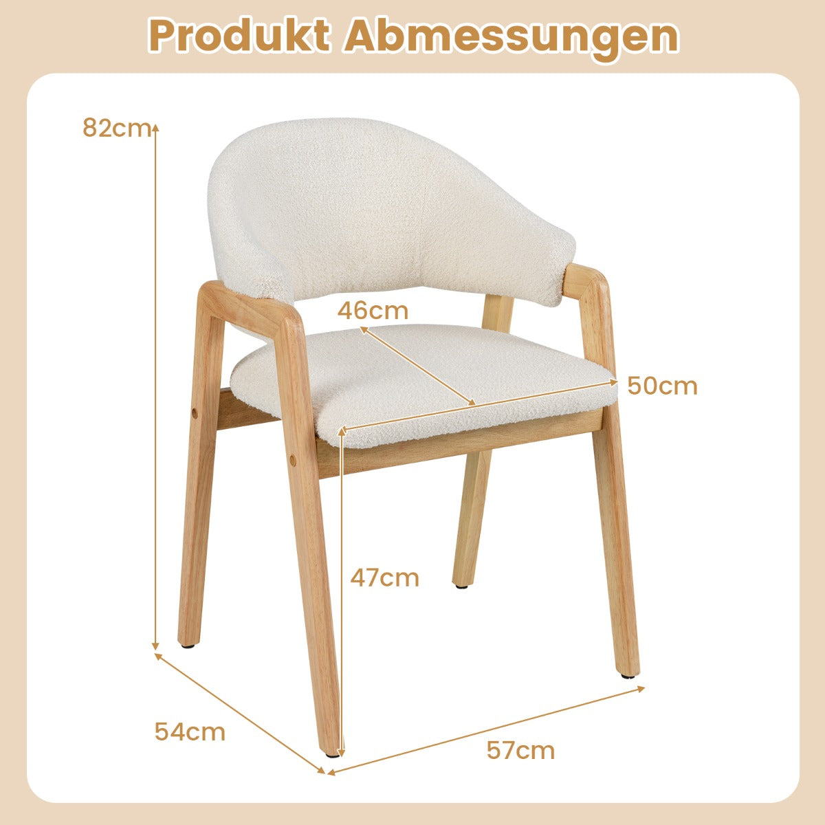 pack – moderna matsalsstolar köksstolar med vadderad sits och ergonomisk ryggstöd – 2 – Vit