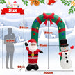 Hög – uppblåsbar julbåge med jultomten och snögubbedekoration – 245 cm – Färgglad