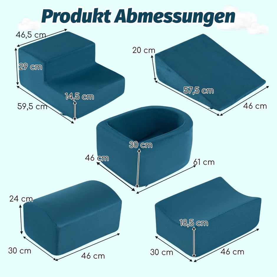 delade – skumblock, jätteblock med bollhav (utan bollar), stora för lek – 5 – Blå