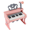 Mini – tangentbord med och notställ mikrofon barnpiano elektriskt – 25 – Rosa