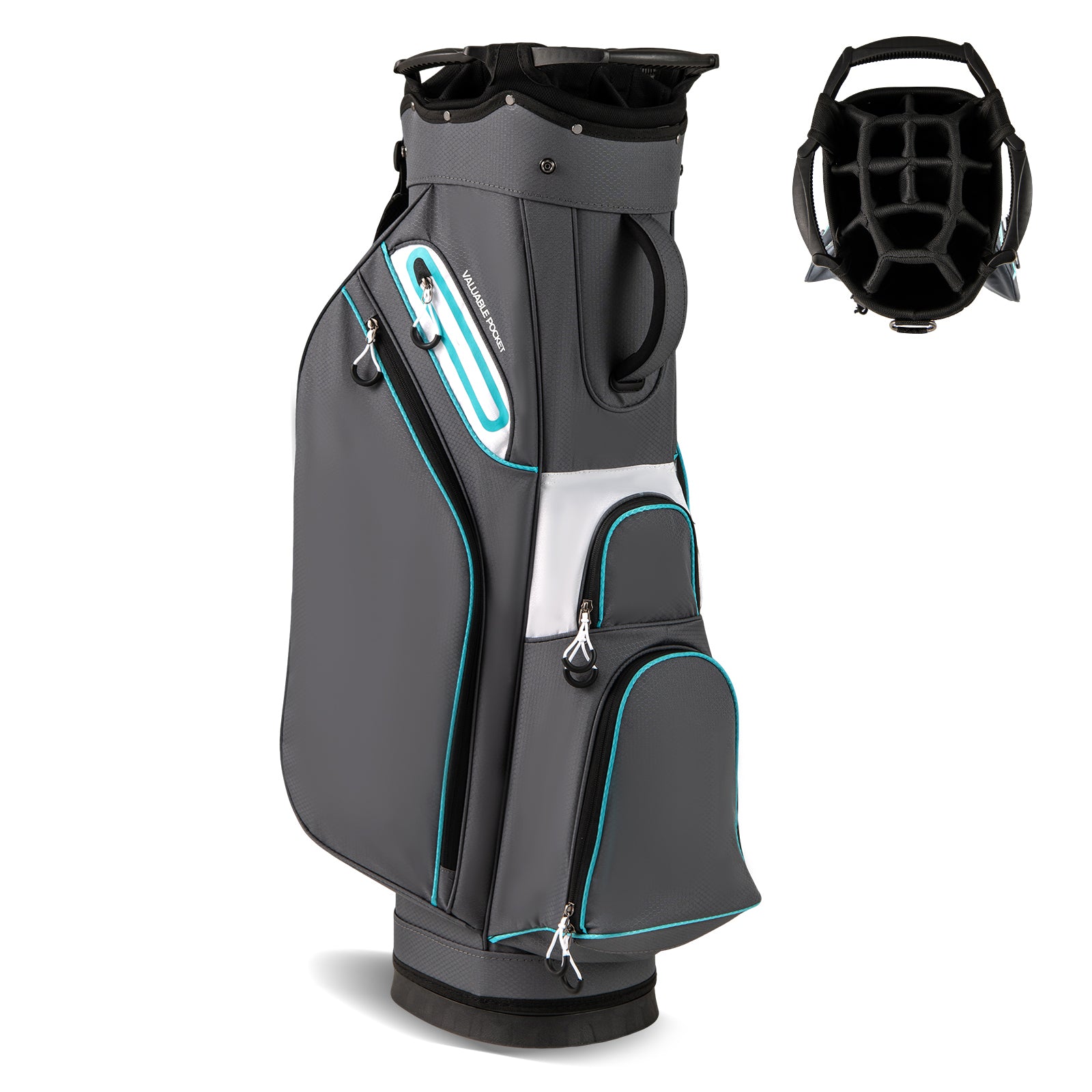 Golfbag – Lätt golfvagnsbag med delad indelning Vattentålig golfväska – 14 – Grå