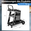 Svetsvagn – med hyllor Svetsmobil för svetsutrustning Svetsmaskinvagn tipp skyddskedjor – 3 – Svart