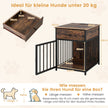 Hundbur – Möbler Hundbox för Hemmet med Laddstation Dörr Låda och Metallrör – Brun