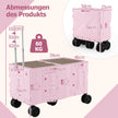 Fällbar – Bollerwagen Handvagn med bordsskiva och lådor justerbart handtag dryckeshållare – 2 – Rosa