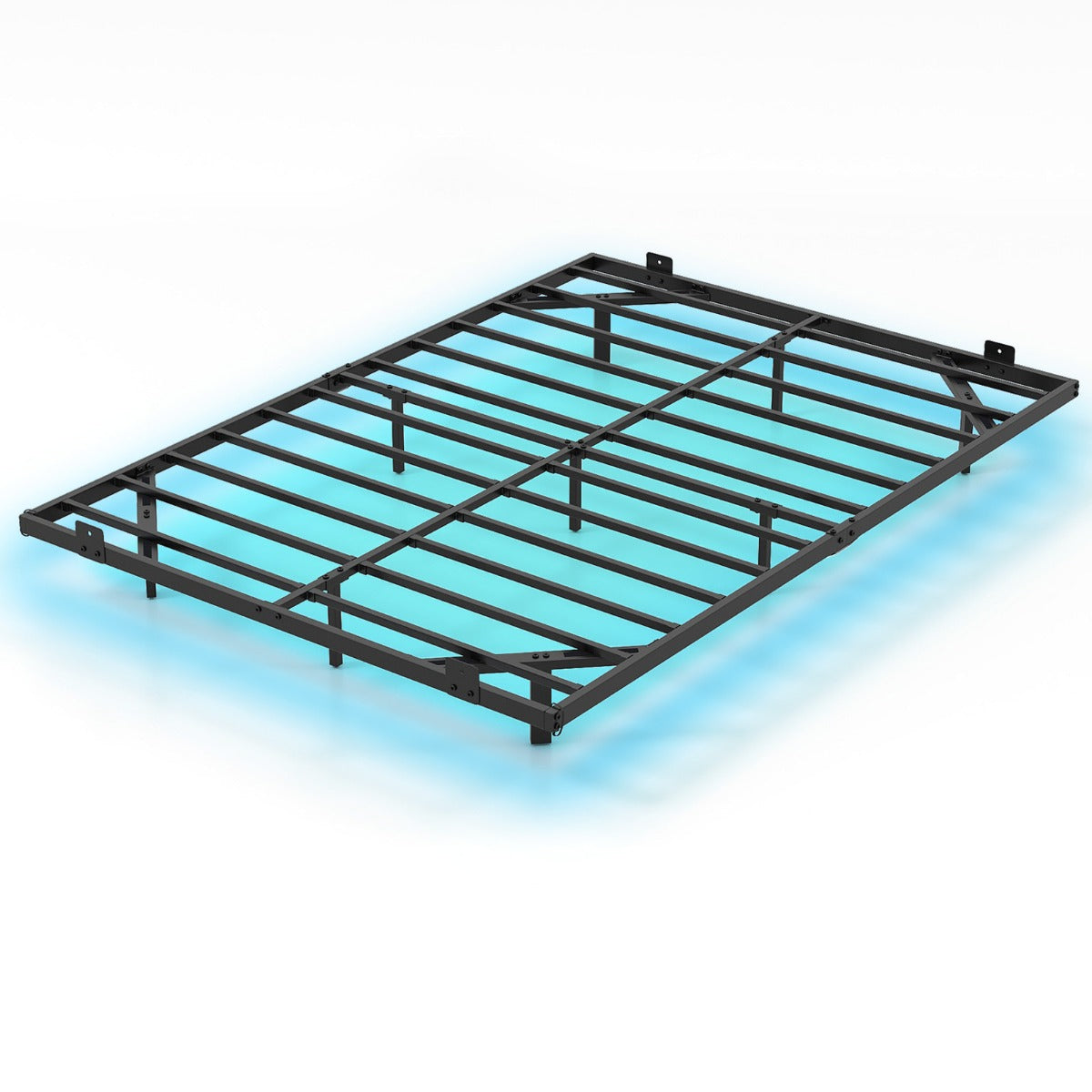 Dubbelsäng – Svängsängsställning med LED Belysning Modern Sängställning av Metall – 140 x 200 cm – Svart