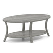 Oval – soffbord med hylla Vardagsrumsbord våningars sidobord Kaffebord – 2 – Grå