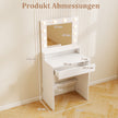 Sminkbord – med LED belysning justerbar ljusstyrka Frisörbord spegel – Vit