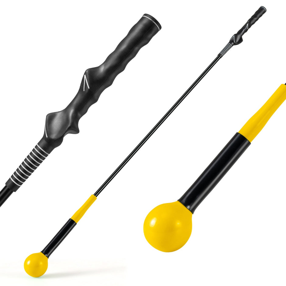 Golfsvingtränare – Hjälp med vikt huvud – 120 cm – Gul