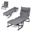i – Trädgårdslounge med huvudstöd och Justerbart Ryggstöd Vikbar Sollounge – 3 1 180 x 66,5 x 38 cm – Grå-svart