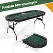 Hopfällbart – pokerbord för spelare spelbord med mugghållare och vadderat armstöd – 8 – Grön