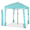 Solskydd – med avtagbar sidovägg och sandpåsar bärbart strandtält bärväska – 8 183 x 183 cm – Grön