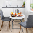 Rund – hopfällbart plastbord med förstärkt HDPE bordsskiva, robusta metallben och halkfria fötter – 81 cm – Vit