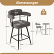 pack – Barstolar Polstret 360° Svängbar Sittpall Bistrostol – 2 – Grå